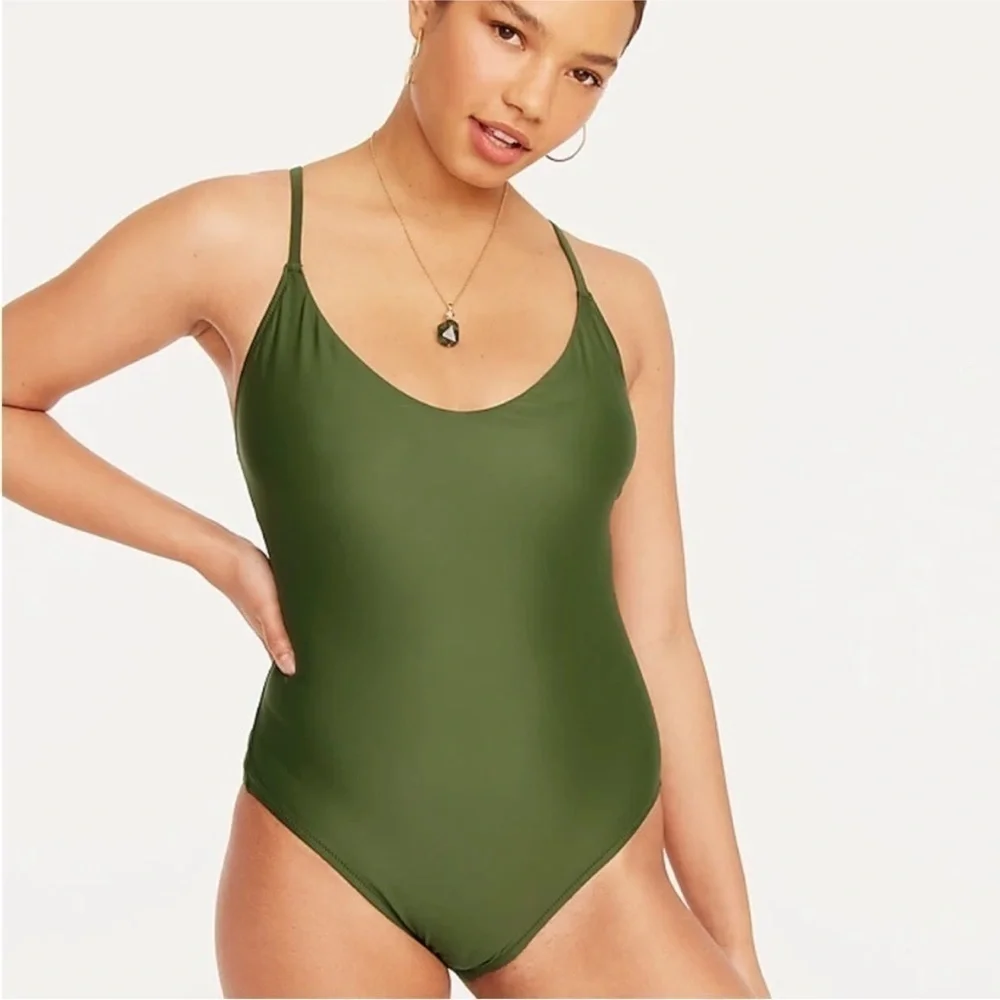 J.Crew Green Scoopneck One Piece Swimsuit